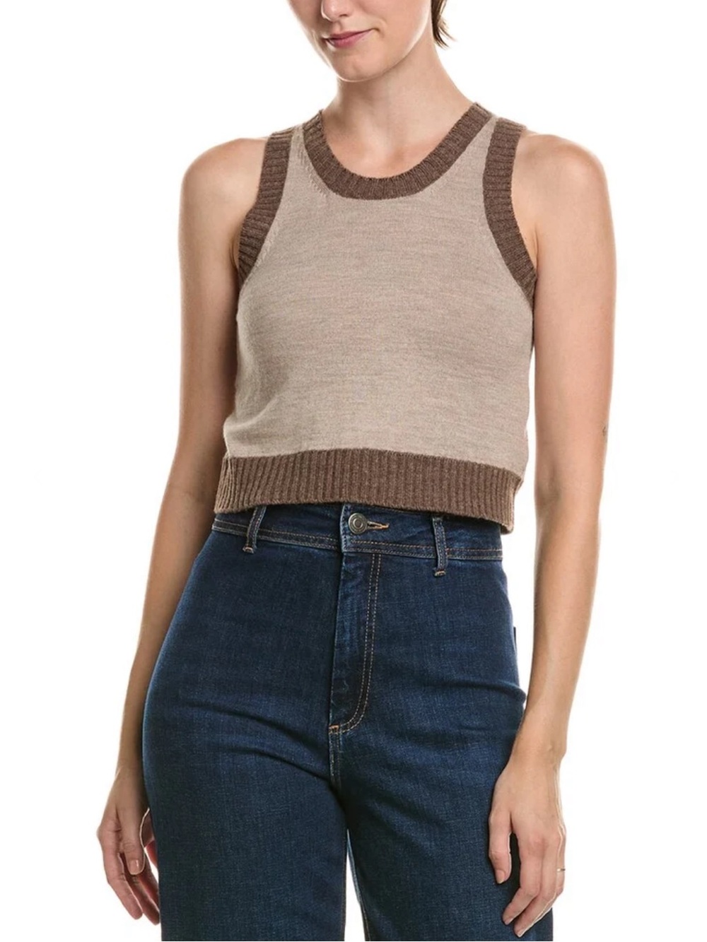 Officine Générale Gabriela 100% Virgin Wool Knit Tank Sweater Vest